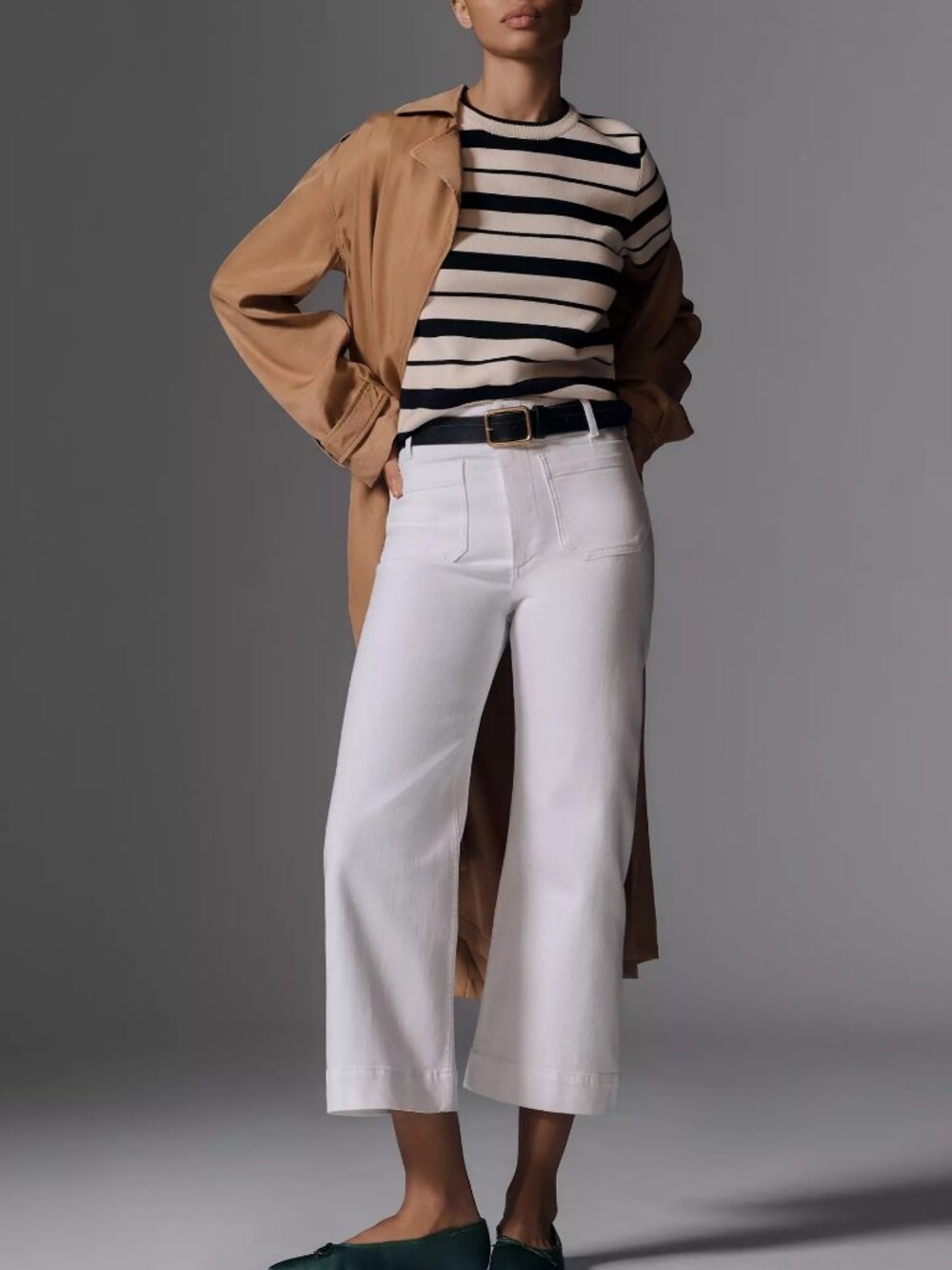 NEW MAEVE White Cropped Wide Leg Jeans